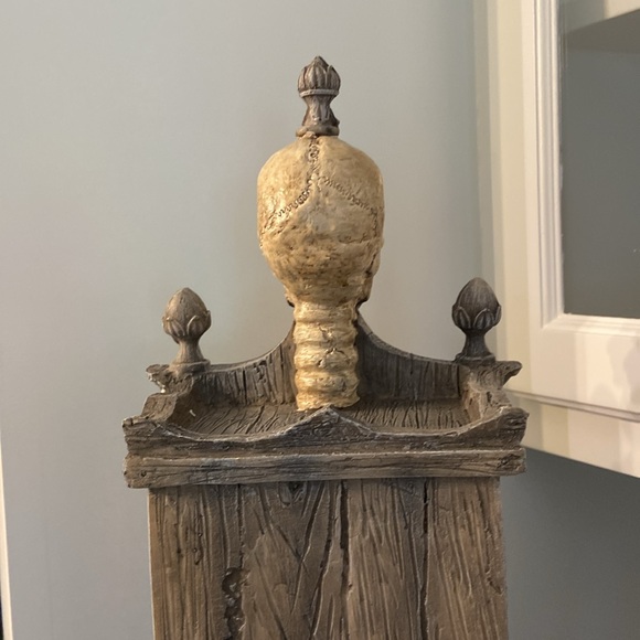 26” Grandin Road Skeleton Skulls Tabletop Grandfather Lit Clock Spooky Halloween - Picture 14 of 17